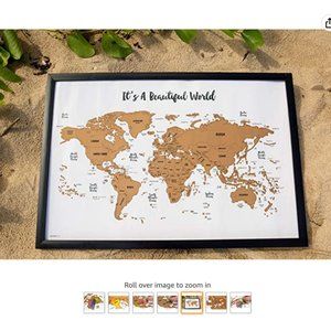 JetsetterMaps "It's a Beautiful World-Scratch Your Travels" - World Map 30x20"